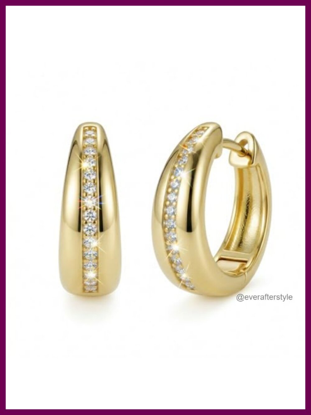 14K Gold Plated Dome Huggie Hoop Earrings Hypoallergenic Sleeper Jewelry
